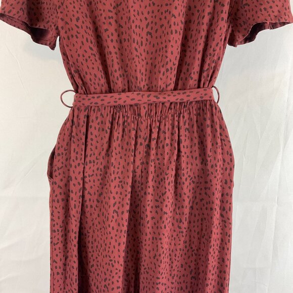 Rails Jumpsuit S Jet Rust Spotted Print Dark Red-Purple Black Short Sleeve - Picture 10 of 13